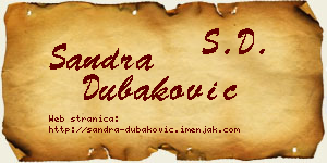 Sandra Dubaković vizit kartica